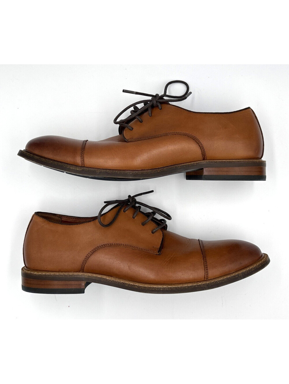 Vince Camuto VY-Lamson Brown Leather Oxford Dress Shoes Mens 10.5